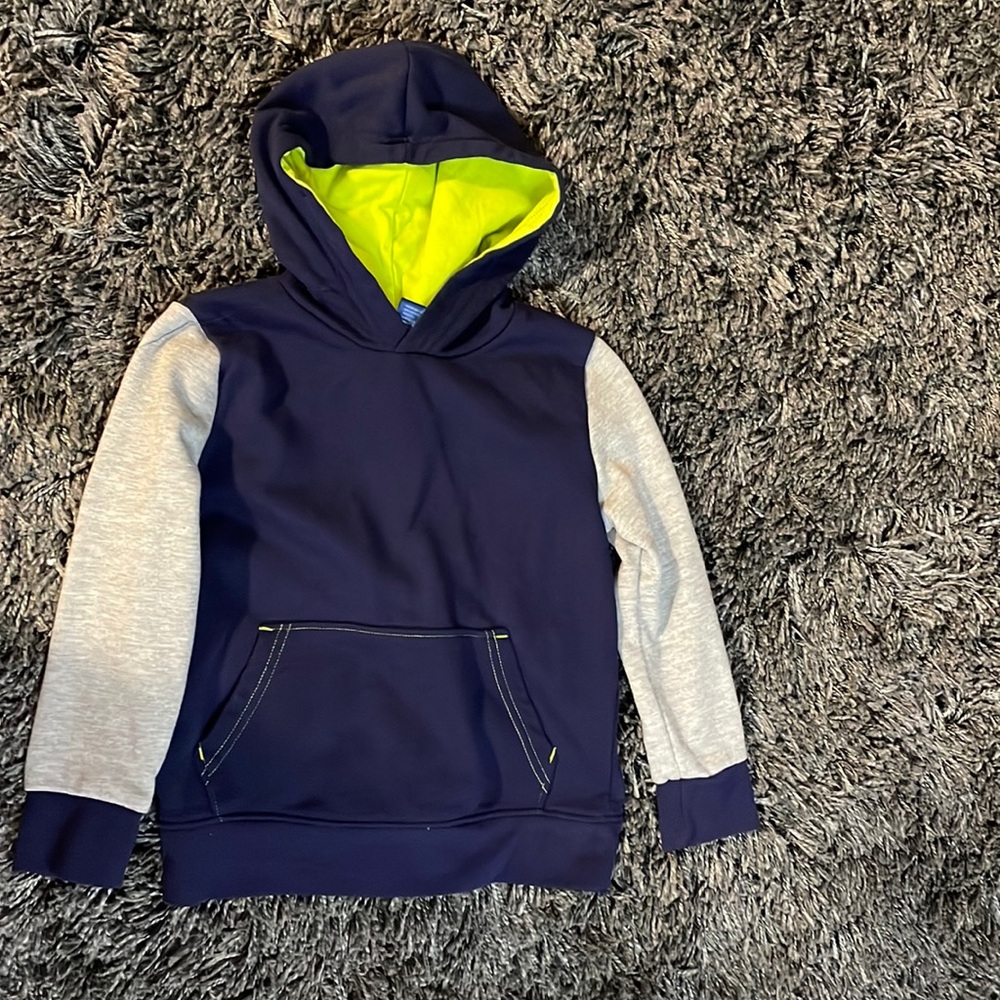 Grey Nevy Lime Green Hoodie